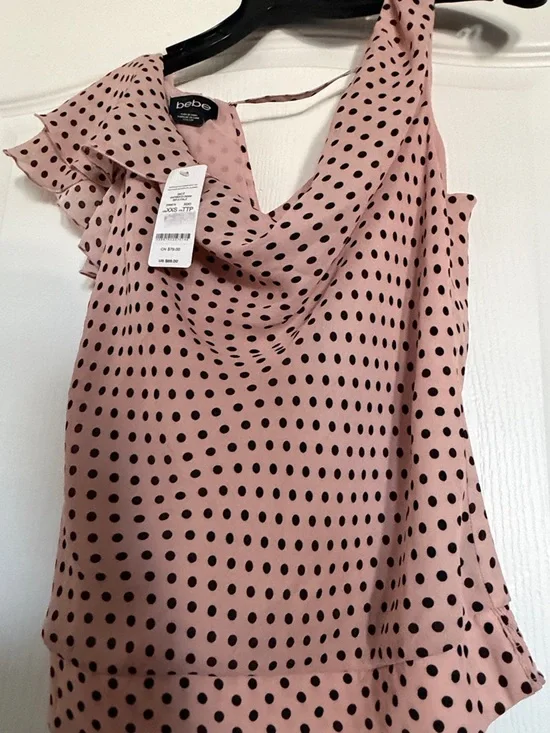 BCBGMaxAzria Purple-Trim Multicolor Patterned Tunic. - Picture 9 of 10